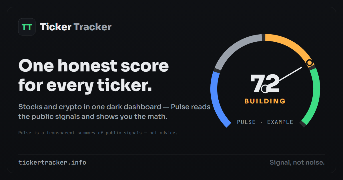 Ticker Tracker — Stocks & Crypto in One Dark Dashboard | Free Watchlist ...